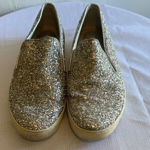 Michael Kors Glitter Silver Slip-On Shoes